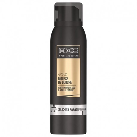 Axe Mousse de Douche & Rasage Homme Gold Parfum Bois de Oud & Vanille Fraîche 200ml (lot de 3)