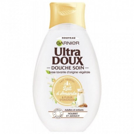 Garnier Ultra Doux Douche Soin Lait Végétal Lait d’Amande & Fleur d’Oranger 250ml (lot de 4)