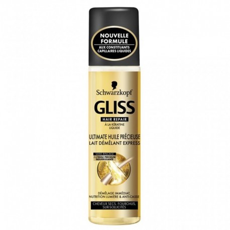 Schwarzkopf Gliss Hair Repair à la Kératine Liquide Ultimate Huile Précieuse Lait Démêlant Express 200ml (lot de 3)