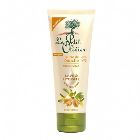 Le Petit Olivier Beurre de Douche Huile d’Argan Lave & Hydrate Sans Paraben 200g (lot de 4)