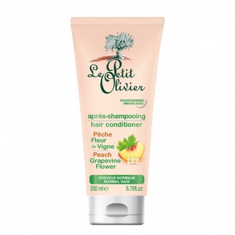 Le Petit Olivier Après-Shampooing Pêche Fleur de Vigne Cheveux Normaux 200ml (lot de 4)