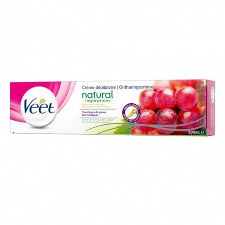 Veet Crème Dépilatoire Natural Inspirations Tous Types de Peaux 200ml (lot de 2)