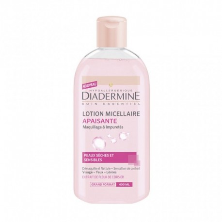 DIADERMINE Lotion Micellaire Apaisante Peaux Sèches et Sensibles Visage Yeux Lèvres 400ml (lot de 3)