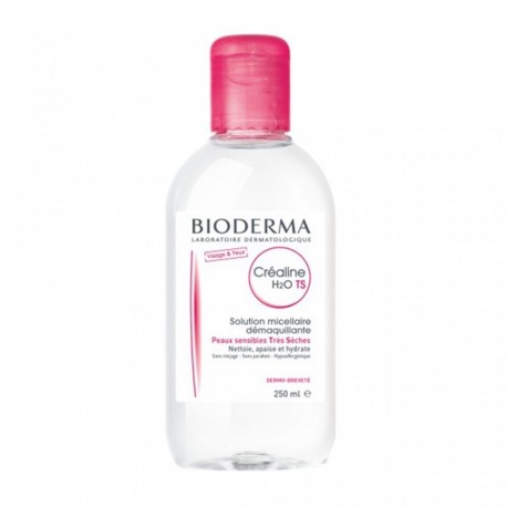 BIODERMA Créaline H2O TS Solution Micellaire Démaquillante Peaux Sensibles Très Sèches 250ml (lot de 2)