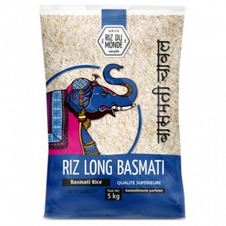 Riz du Monde Riz Long Basmati Qualité Supérieure 5Kg (lot de 4)