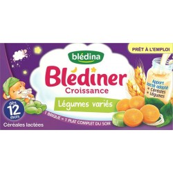 Blédina Blédiner Croissance Légumes Variés Céréales Lactées (dès 12 mois) par 2 briques de 250ml (lot de 6 soit 12 briques)