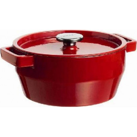 PYREX Cocotte ronde rouge en fonte 28cm SLOWCOOK
