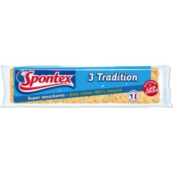 SPONTEX Eponges végétales Tradition x3