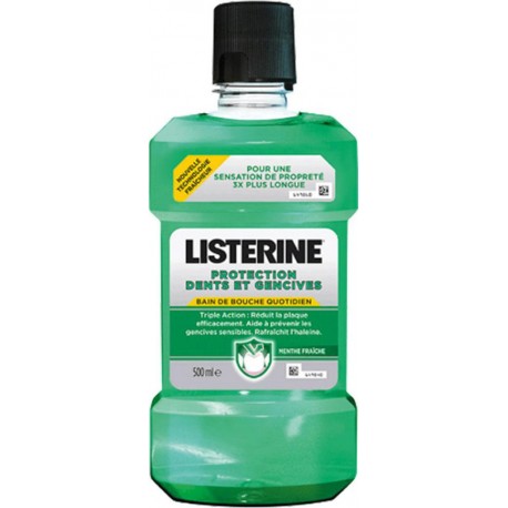 Listerine Bain De Bouche Protection Dents Et Gencives Menthe Fraîche 500ml (lot de 3)