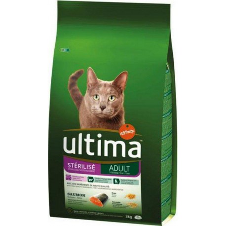 Ultima Croquettes Chat Stérilisé Adult Saumon 3Kg (lot de 2)