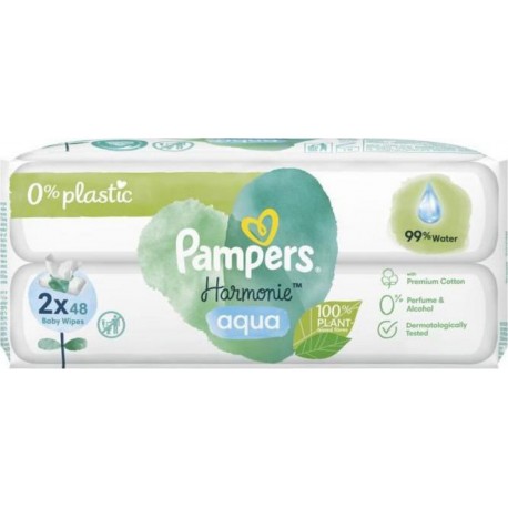 Pampers Harmonie Aqua Lingettes x96