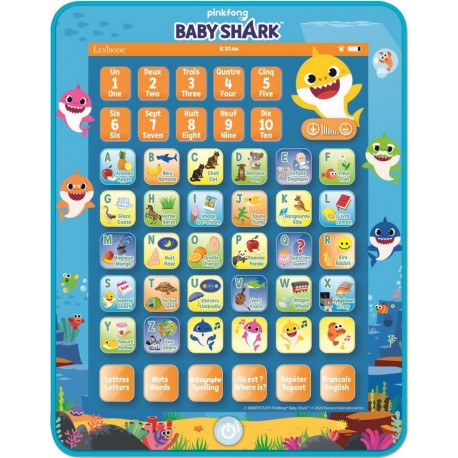 LEXIBOOK ABECEDAIRE EDUCATIF BILINGUE BABY SHARK EN FORME DE TABLETTE