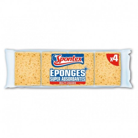 Spontex Eponges super Absorbantes Multi-Usages Par 4