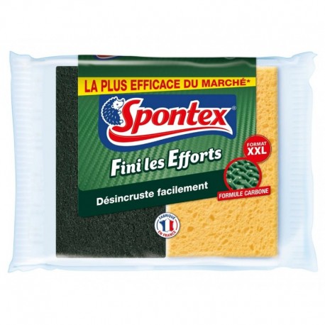 Spontex Eponge La Plus Efficace Du Marché Fini les Efforts Format XXL Par 2