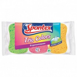 Spontex Eponges Trio Colors Ergonomiques Par 3