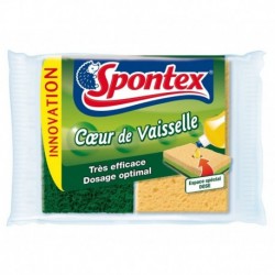 Spontex Eponge Coeur de Vaisselle Espace Spécial Dose Par 2