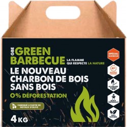 GREENBBQ Charbon de bois écologique noyaux d'olives 4Kg