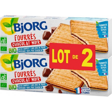 Bjorg Biscuits Fourrés Chocolat noir bio 2x225g 450g