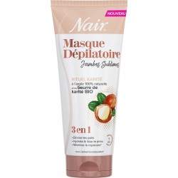 NAIR Crème Dépilatoire Jambes Sublimes Rituel Karité, Argile Naturel & Beurre de Karité Bio, Formule 3-en-1, 180ml