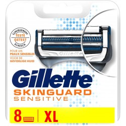 GILLETTE Skinguard Sensitive recharge lames de rasoir 8 recharges boîte 8 lames