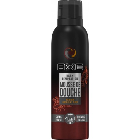 Axe Mousse de Douche & Rasage Homme Dark Temptation Parfum Chocolat Noir 200ml (lot de 3)