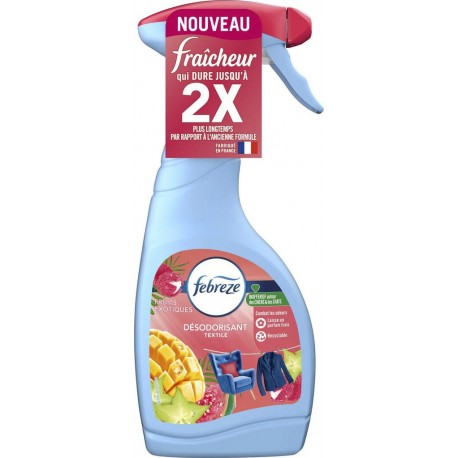 FEBREZE TEXTILE SOIN DU LINGE BOUTEILLE PISTOLET FRUIT EXOTIQUE NON ECOLOGIQUE 500ML 1CT LIQUIDE A SEC DESODORISANT
