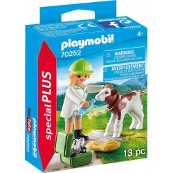PLAYMOBIL 70252 VETERINAIRE ET VEAU