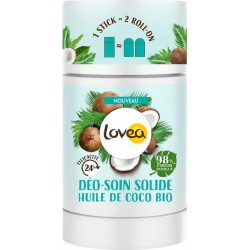 LOVEA DEO-SOIN SOLIDE DEODORANT SOLIDE STICK ROND 24 H D'EFFICACITE ADULTE NOIX DE COCO 50GR 1CT