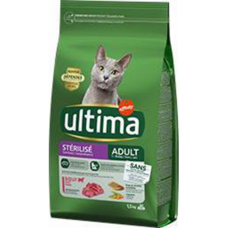 Ultima croquettes pour chat stérilisé adulte bœuf 1,5Kg