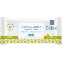 Biolane Lingettes au Liniment Oléo-Calcaire Nettoient et Protègent le Siège x64 (lot de 6 soit 384 lingettes)