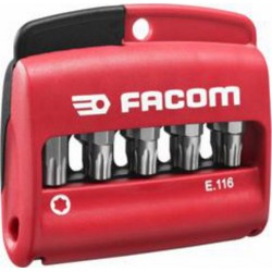 Facom Jeu mixte de 10 Embouts vissage Torx Plus 1/4 série 1 - 25mm + porte embout Facom E.116PB