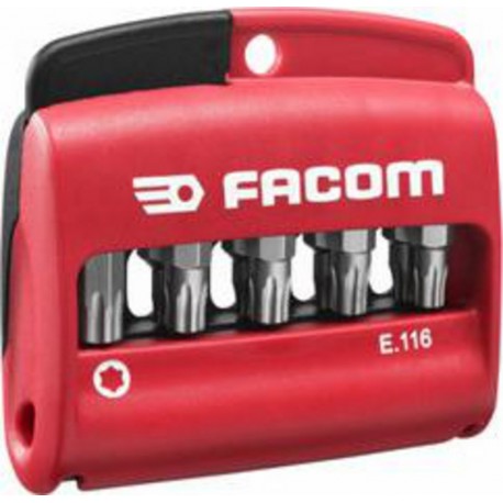 Facom Jeu mixte de 10 Embouts vissage Torx Plus 1/4 série 1 - 25mm + porte embout Facom E.116PB