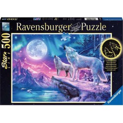 Ravensburger Puzzle 500 p Star Line - Loups sous les lumières du Nord