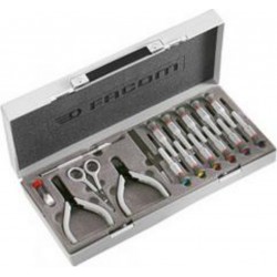 Sélection de 16 outils Micro Tech, ciseau, cutter, tournevis Facom MT.J1