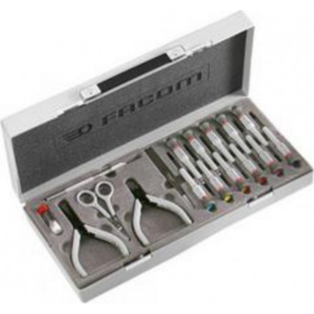 Sélection de 16 outils Micro Tech, ciseau, cutter, tournevis Facom MT.J1
