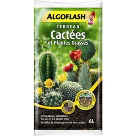 Algoflash Terreau Cactées et Plantes Grasses Formule Spécifique 6L (lot de 2 soit 12L)