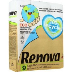 RENOVA SOIN COMPLET PH 100% RECYCLE 3PLIS X9 (lot de 4 soit 36 rouleaux)