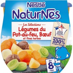 Nestlé Naturnes Les Sélections Légumes du Pot-au-feu Boeuf et Fines Herbes (dès 8 mois) par 2 pots de 200g (lot de 6 soit 12 pot