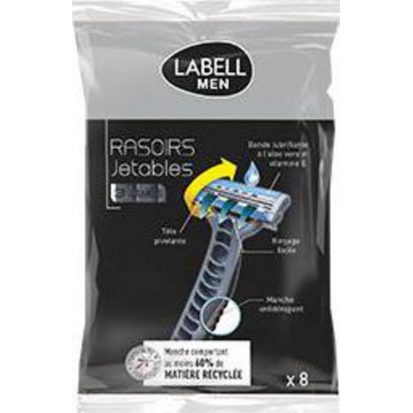 LABELL MEN RAS JET 3 LAMES X8 paquet 8