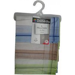 DOMEDIA DOM LOT 6 MOUCHOIRS HOMME x6