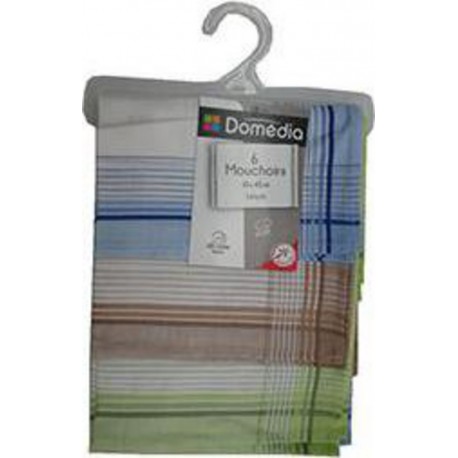DOMEDIA DOM LOT 6 MOUCHOIRS HOMME x6
