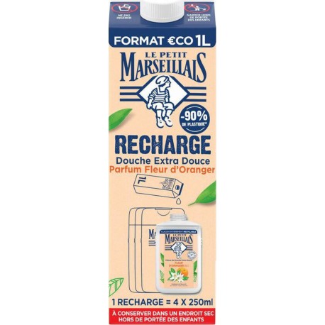 Le Petit Marseillais Eco-recharge douche Fleur d'oranger -1L