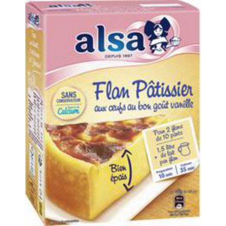 ALSA Préparation Gâteau Flan Pâtissier aux Oeufs au bon goût Vanille 740g (lot de 2)
