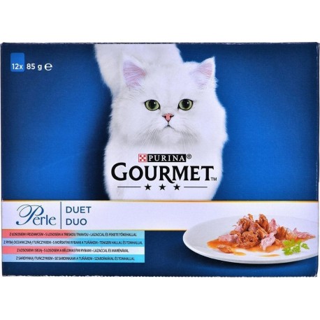 Purina Aliments Pour Chat Gourmet Saumon Thon Poisson 12x85g 1.02Kg