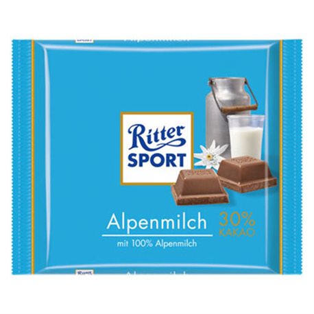 Ritter Sport Lait des Alpes (lot de 6)