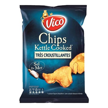 Vico Chips Kettle Cooked Nature 120g (lot de 10 x 6 paquets)