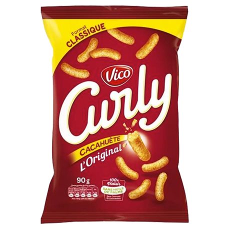 Vico Curly Cacahuètes 90g (lot de 10 x 8 paquets)