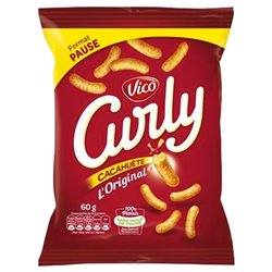 Vico Curly Cacahuète 60g (lot de 10 x 10 paquets)