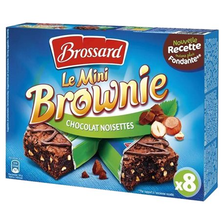 Brossard Mini Brownies Chocolat Noisettes 240g (lot de 10 x 3 paquets)