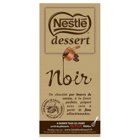 Nestlé Dessert Tablette Chocolat Noir 205g (lot de 10 x 3 tablettess)